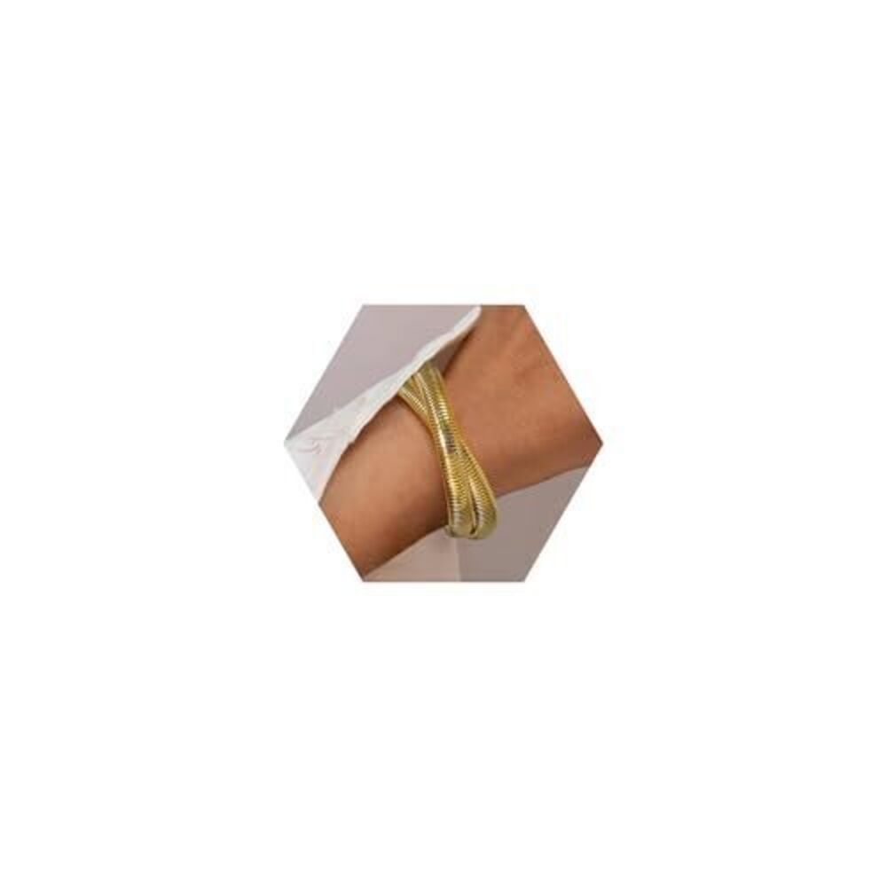 4082 18K Gold Plated Bracelets Gold Bangles Chunky Bangle Bracelets Stack